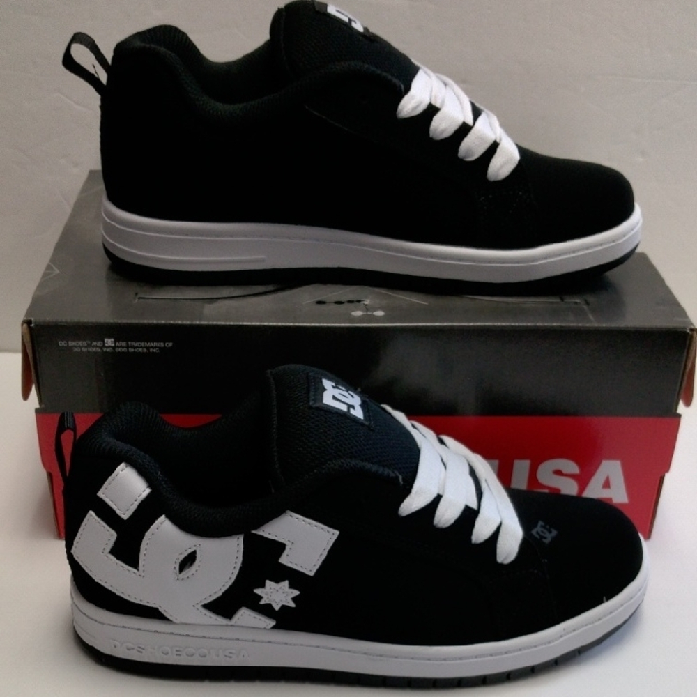 DC Youth Black And White  Skate Shoes